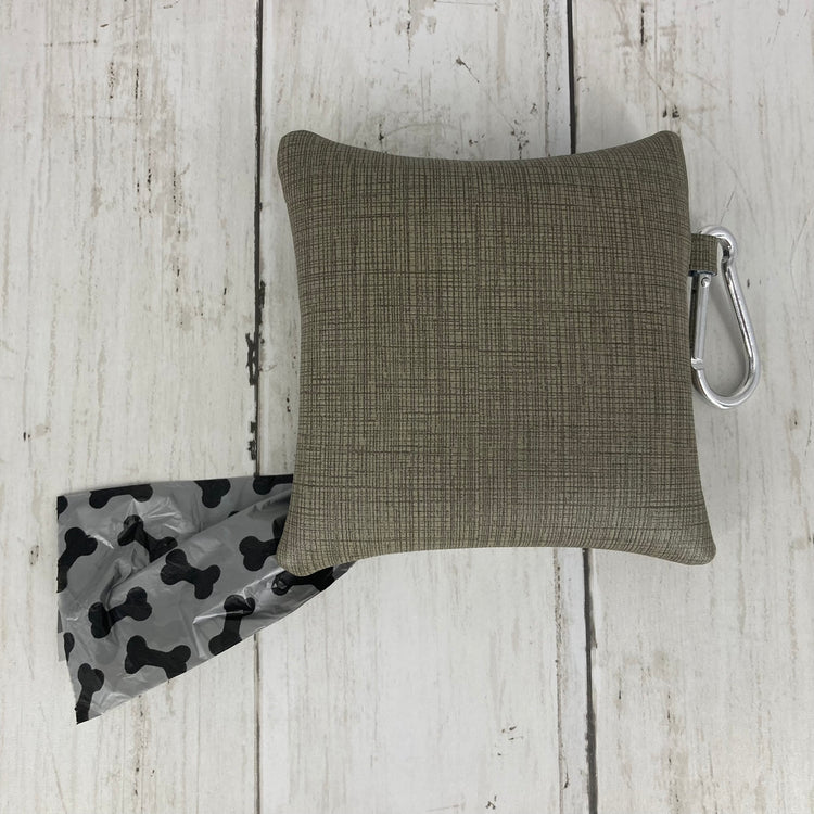 Dog Poo Bag Holder (Poodle, Brown Pattern/White)