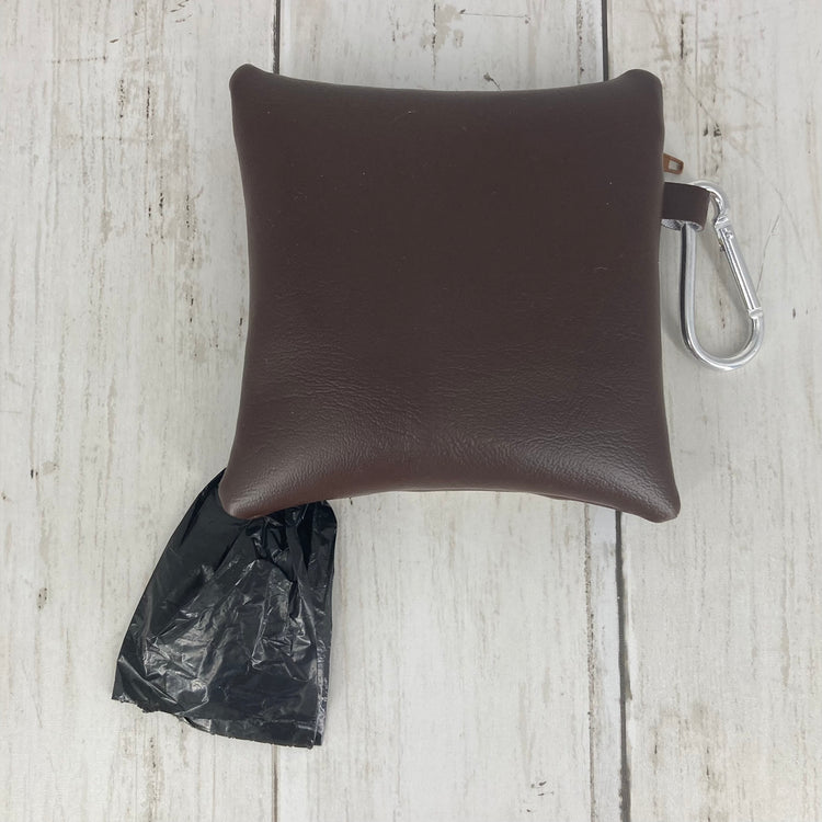 Dog Poo Bag Holder (Labradoodle, Brown/Brown)