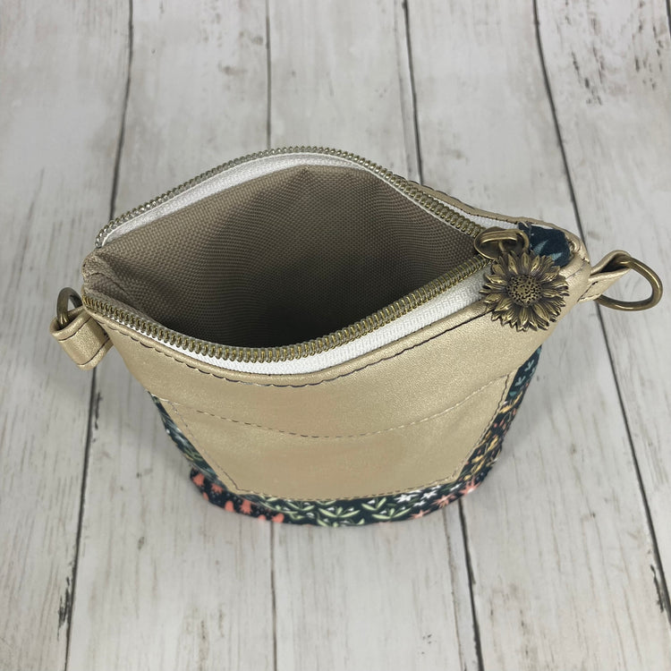 Elysian Phone Sling Bag (Nature/Floral, Gold)