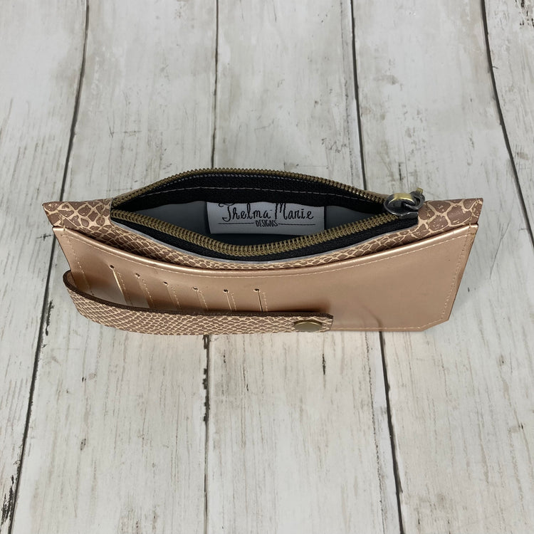 Purse Pal (Brown Snakeskin, Gold)