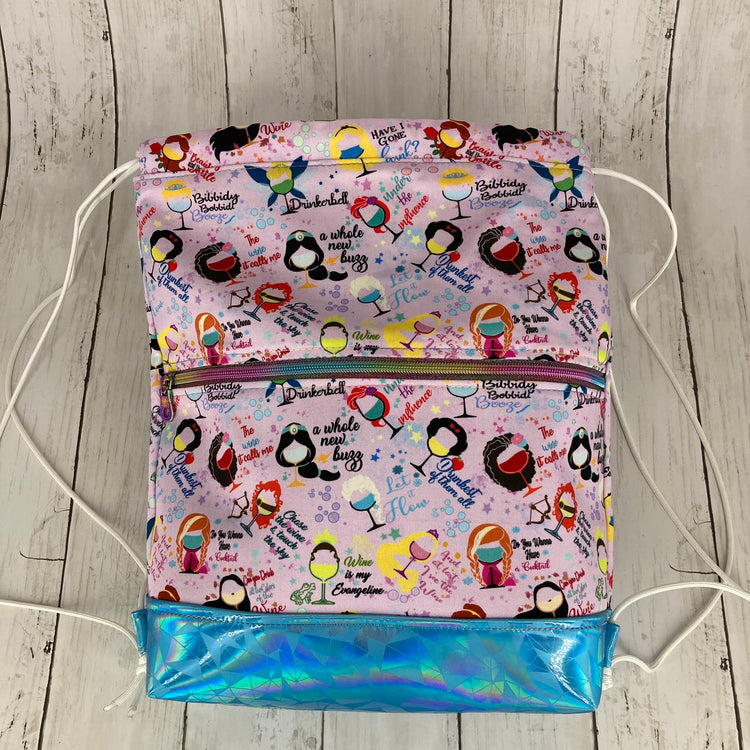 Begonia Drawstring Backpack (Princess Drinks)