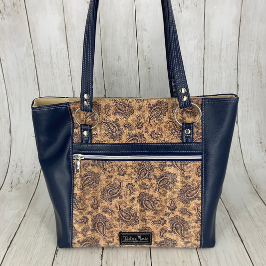 Muerqo Tote (Blue & Paisley Cork)