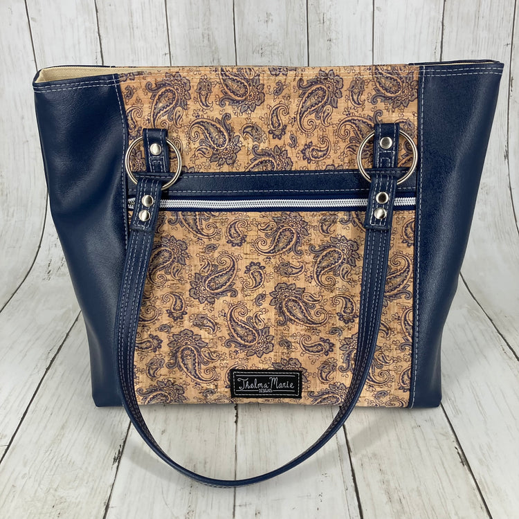 Muerqo Tote (Blue & Paisley Cork)