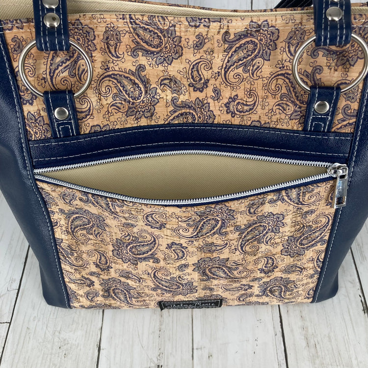 Muerqo Tote (Blue & Paisley Cork)