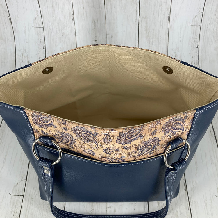 Muerqo Tote (Blue & Paisley Cork)