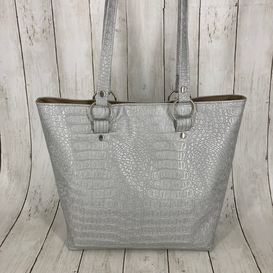 Karen Tote (Silver Alligator)