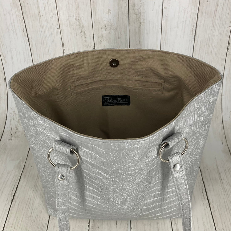 Karen Tote (Silver Alligator)