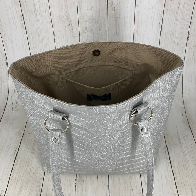 Karen Tote (Silver Alligator)