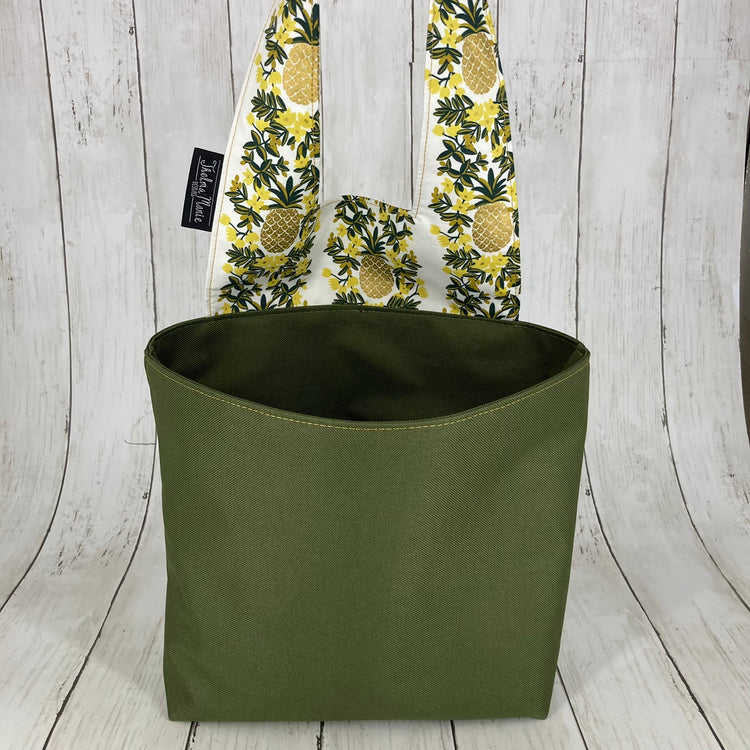 Car Trashcan Bag (Green & Pineapples)