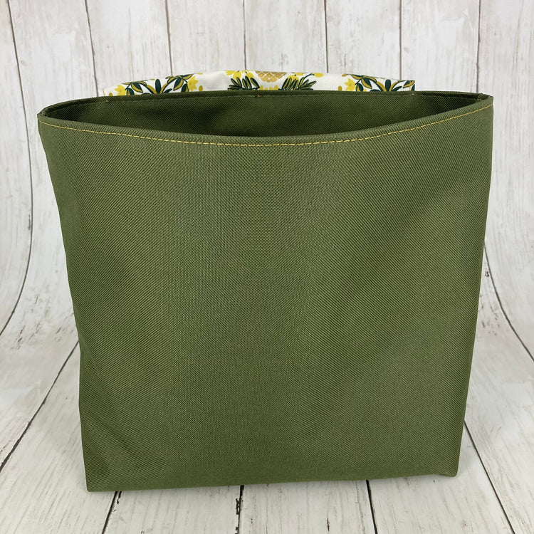 Car Trashcan Bag (Green & Pineapples)