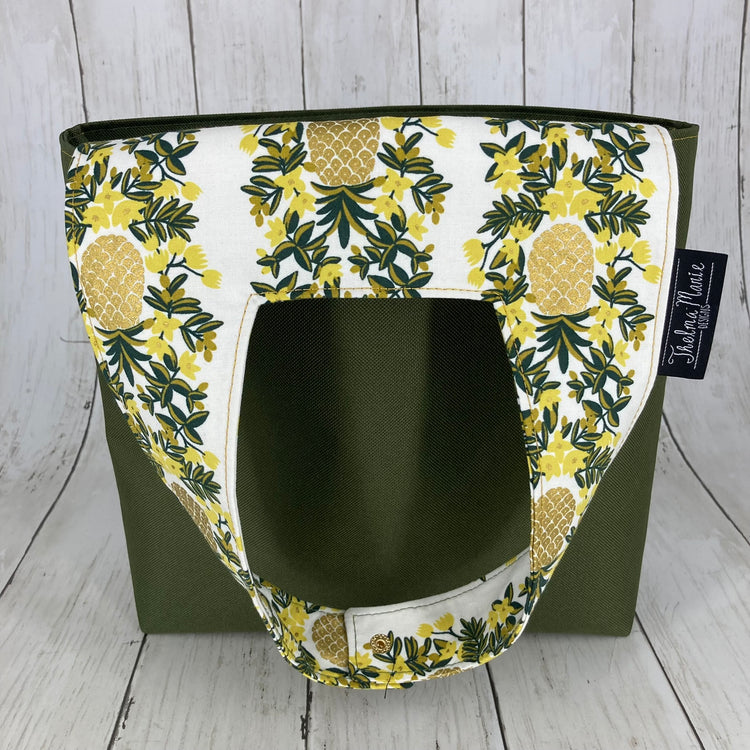 Car Trashcan Bag (Green & Pineapples)