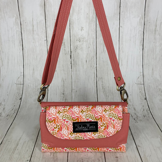 Fold-N-Go Wallet Crossbody (Mauve & Floral)