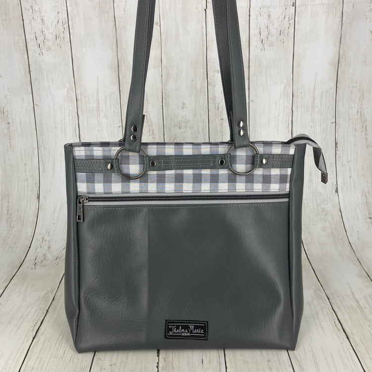 Momexa Handbag (Grey & Plaid)