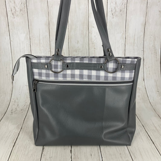 Momexa Handbag (Grey & Plaid)