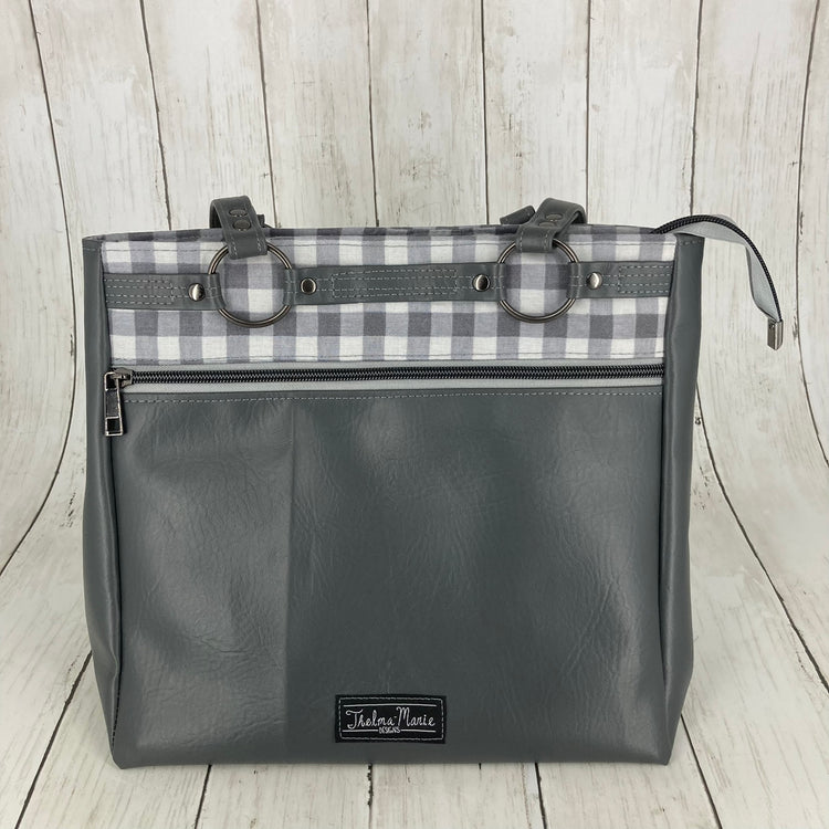 Momexa Handbag (Grey & Plaid)