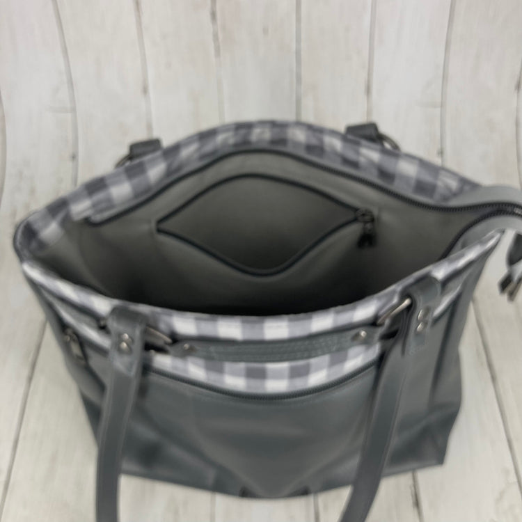 Momexa Handbag (Grey & Plaid)