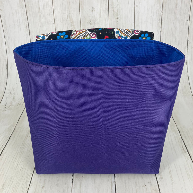 Car Trashcan Bag (Sugar Skulls, Purple/Blue)