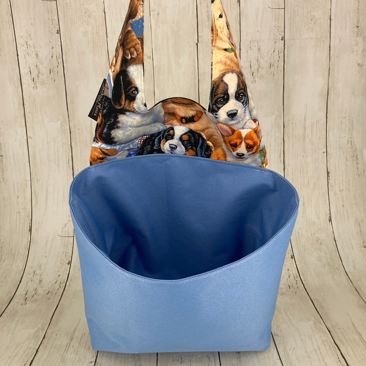 Car Trashcan Bag (Dogs, Light Blue)