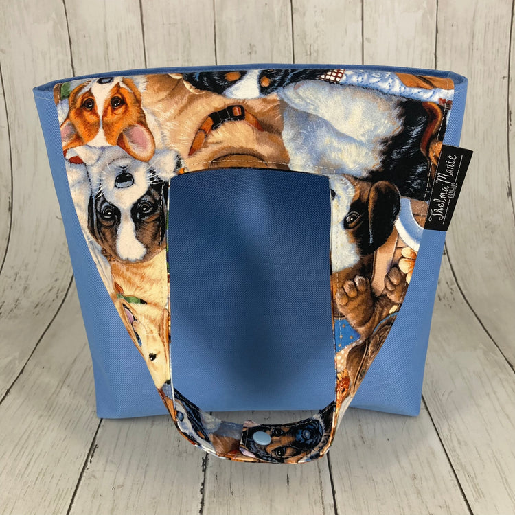 Car Trashcan Bag (Dogs, Light Blue)