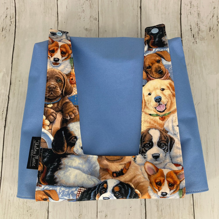 Car Trashcan Bag (Dogs, Light Blue)