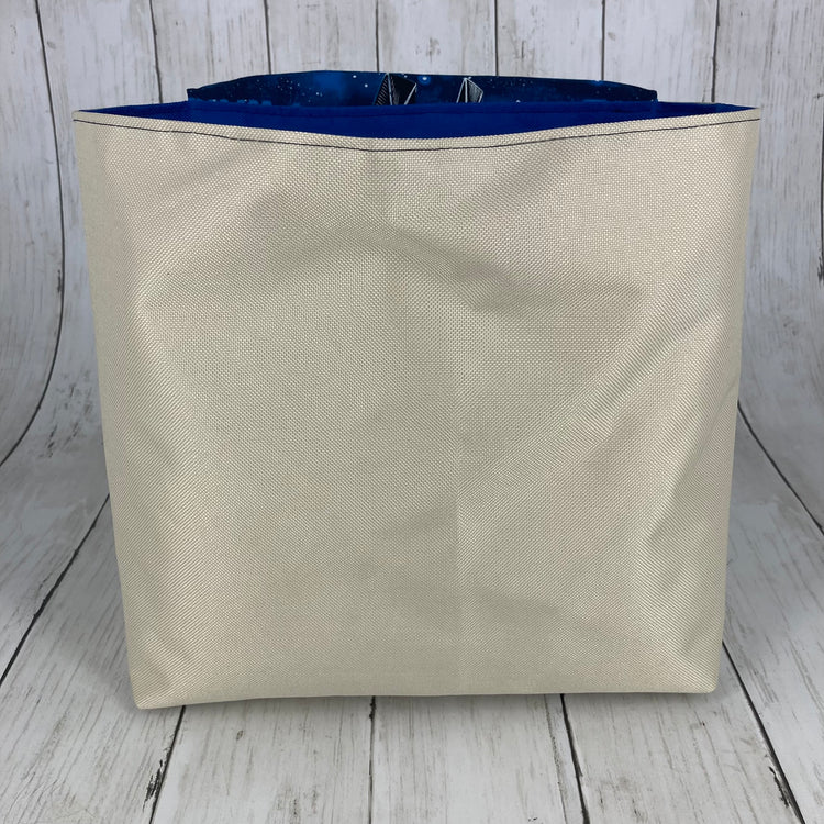 Car Trashcan Bag (Space Battle, Beige/Blue)