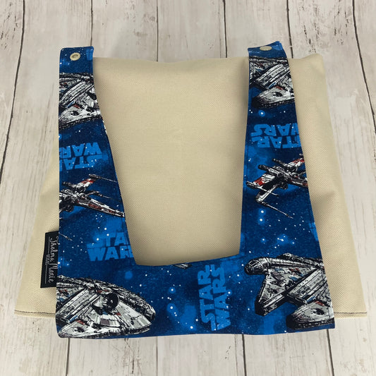 Car Trashcan Bag (Space Battle, Beige/Blue)