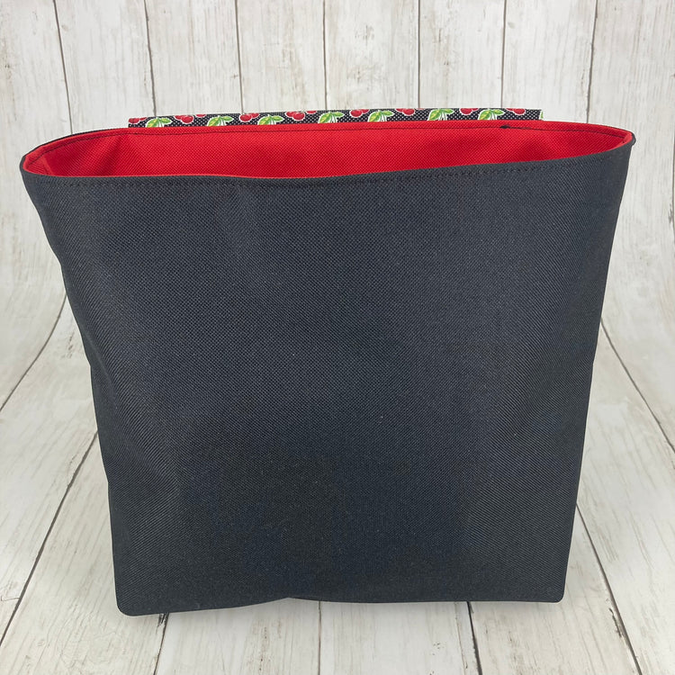 Car Trashcan Bag (Cherries, Black/Red)