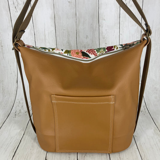 Krystal Convertible Bag (Floral/Brown)