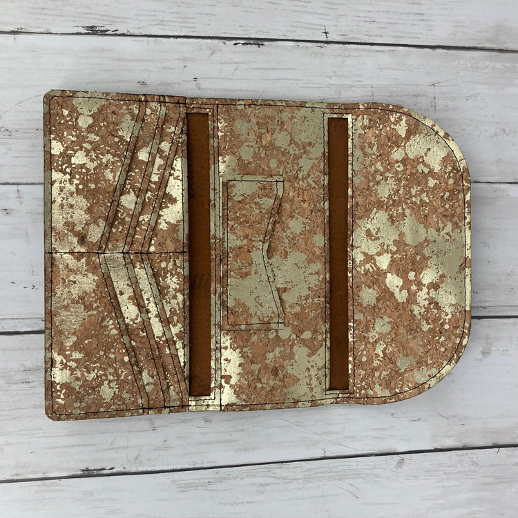 Lucky Penny Wallet (Gold Flake Cork)