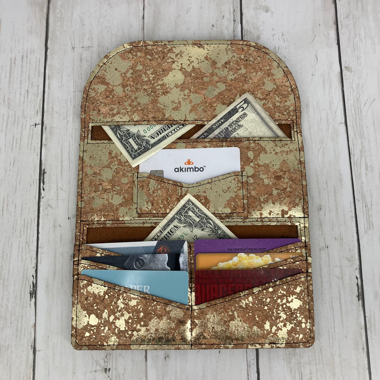 Lucky Penny Wallet (Gold Flake Cork)
