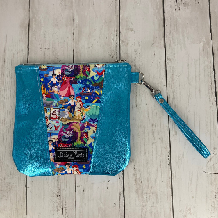 Trash to Treasure Pouch Wristlet (Mermaid, Blue Metalic)