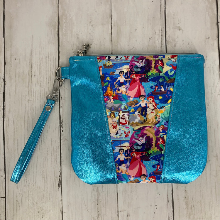 Trash to Treasure Pouch Wristlet (Mermaid, Blue Metalic)