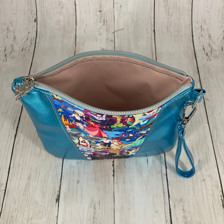 Trash to Treasure Pouch Wristlet (Mermaid, Blue Metalic)