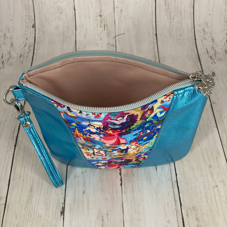 Trash to Treasure Pouch Wristlet (Mermaid, Blue Metalic)