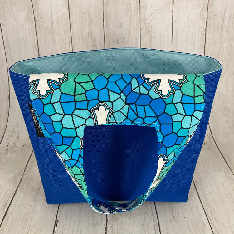 Car Trashcan Bag (Crosses, Blue)