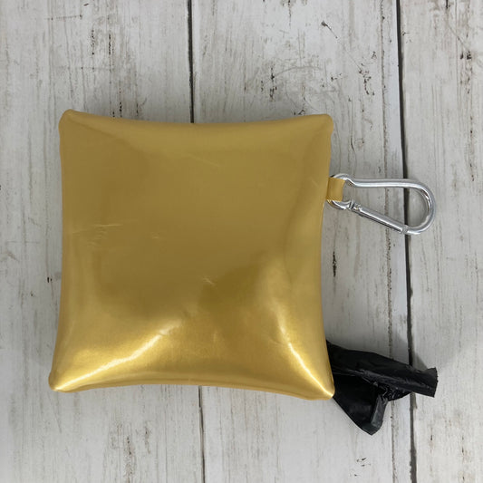 Dog Poo Bag Holder (Dachshund, Gold/Black)