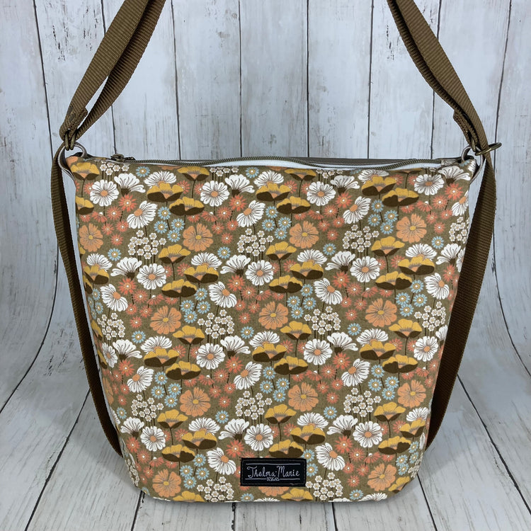 Krystal Convertible Bag (Floral/Metalic)