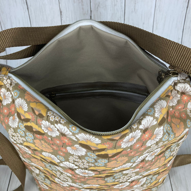 Krystal Convertible Bag (Floral/Metalic)