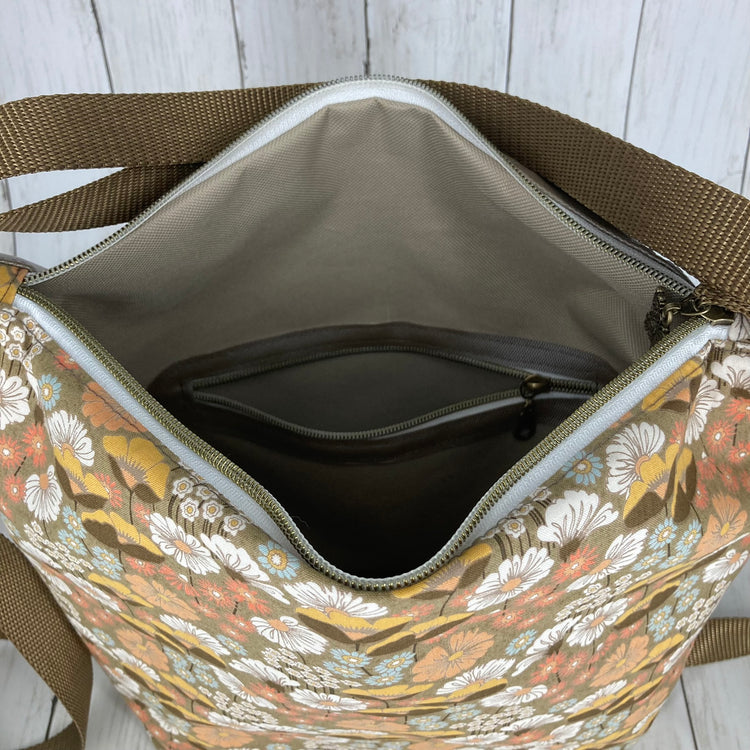 Krystal Convertible Bag (Floral/Metalic)