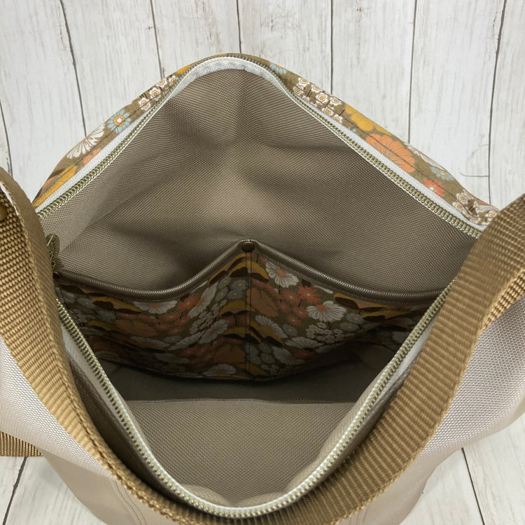 Krystal Convertible Bag (Floral/Metalic)