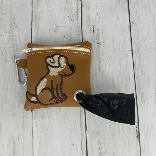 Dog Poo Bag Holder (Jack Russell Terrier, Brown/Beige)
