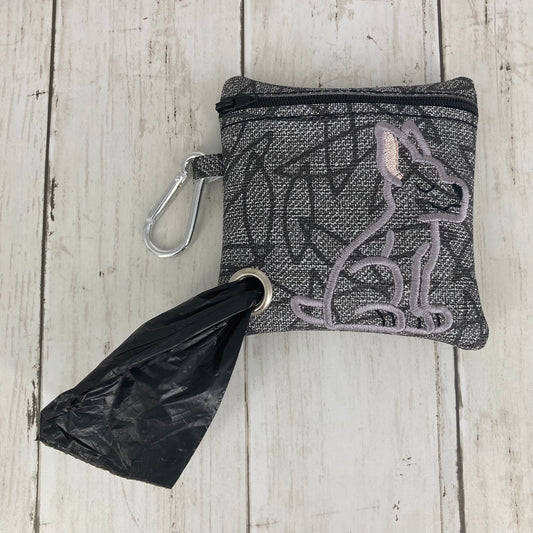 Dog Poo Bag Holder (Great Dane, Grey Pattern/Black)