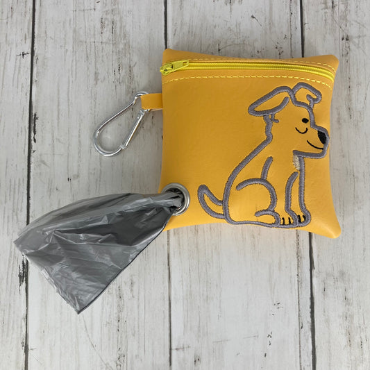 Dog Poo Bag Holder (Pitbull, Yellow/Yellow)