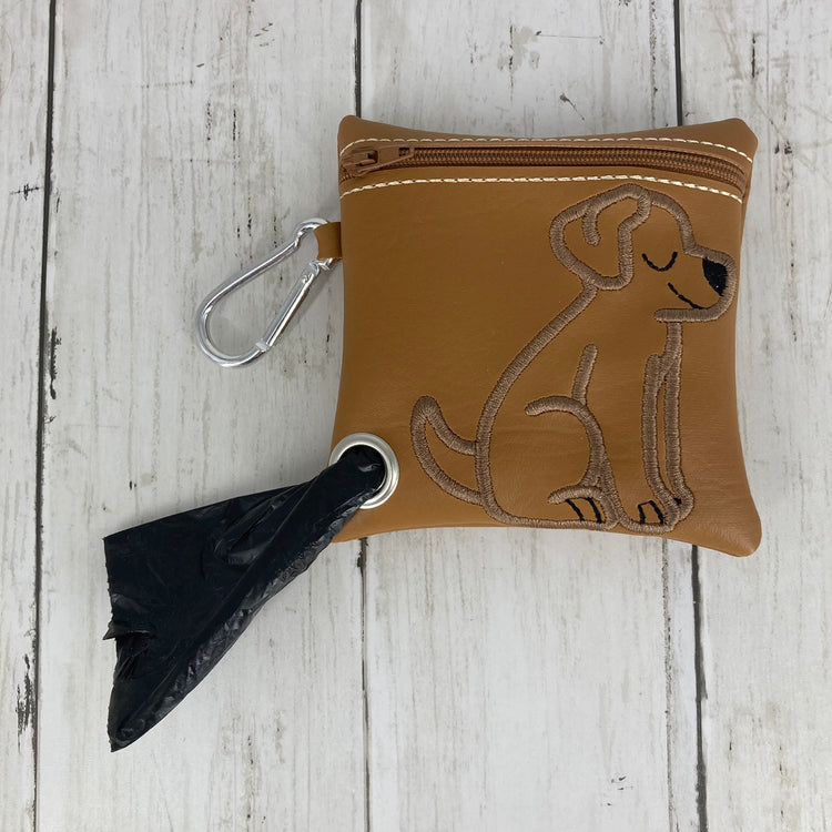 Dog Poo Bag Holder (Labrador, Brown/Brown)