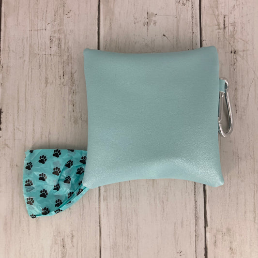 Dog Poo Bag Holder (Golden Retriever, Pearl Blue/Light Blue)