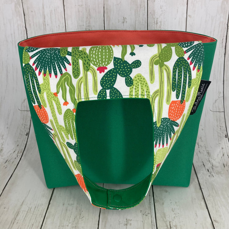 Car Trashcan Bag (Cacti, Green/Orange)