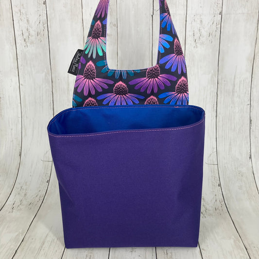 Car Trashcan Bag (Daisies, Blue/Purple)