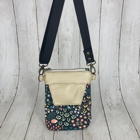 Elysian Phone Sling Bag (Nature/Floral, Gold)