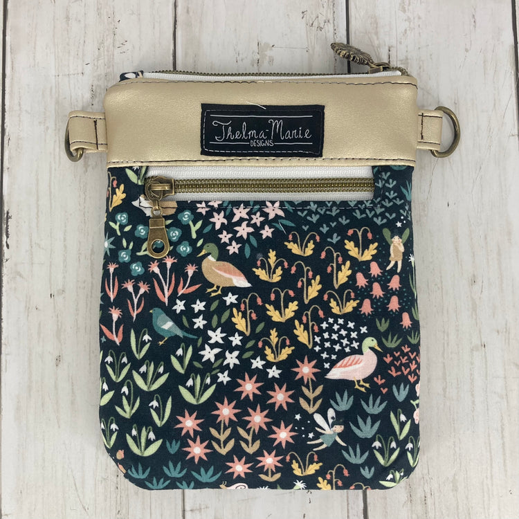 Elysian Phone Sling Bag (Nature/Floral, Gold)
