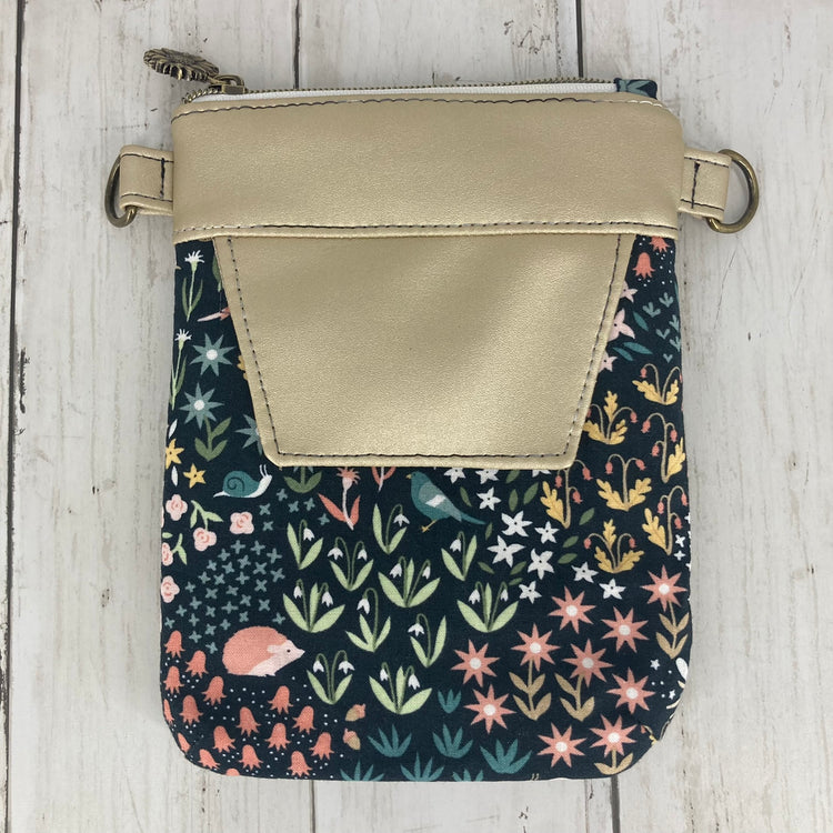 Elysian Phone Sling Bag (Nature/Floral, Gold)